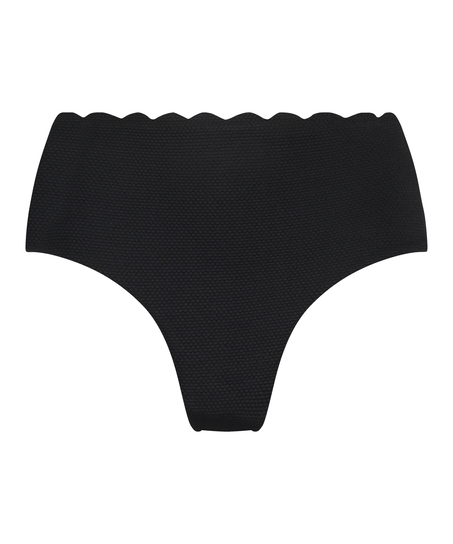 Slip de Bikini Rio Scallop, Noir