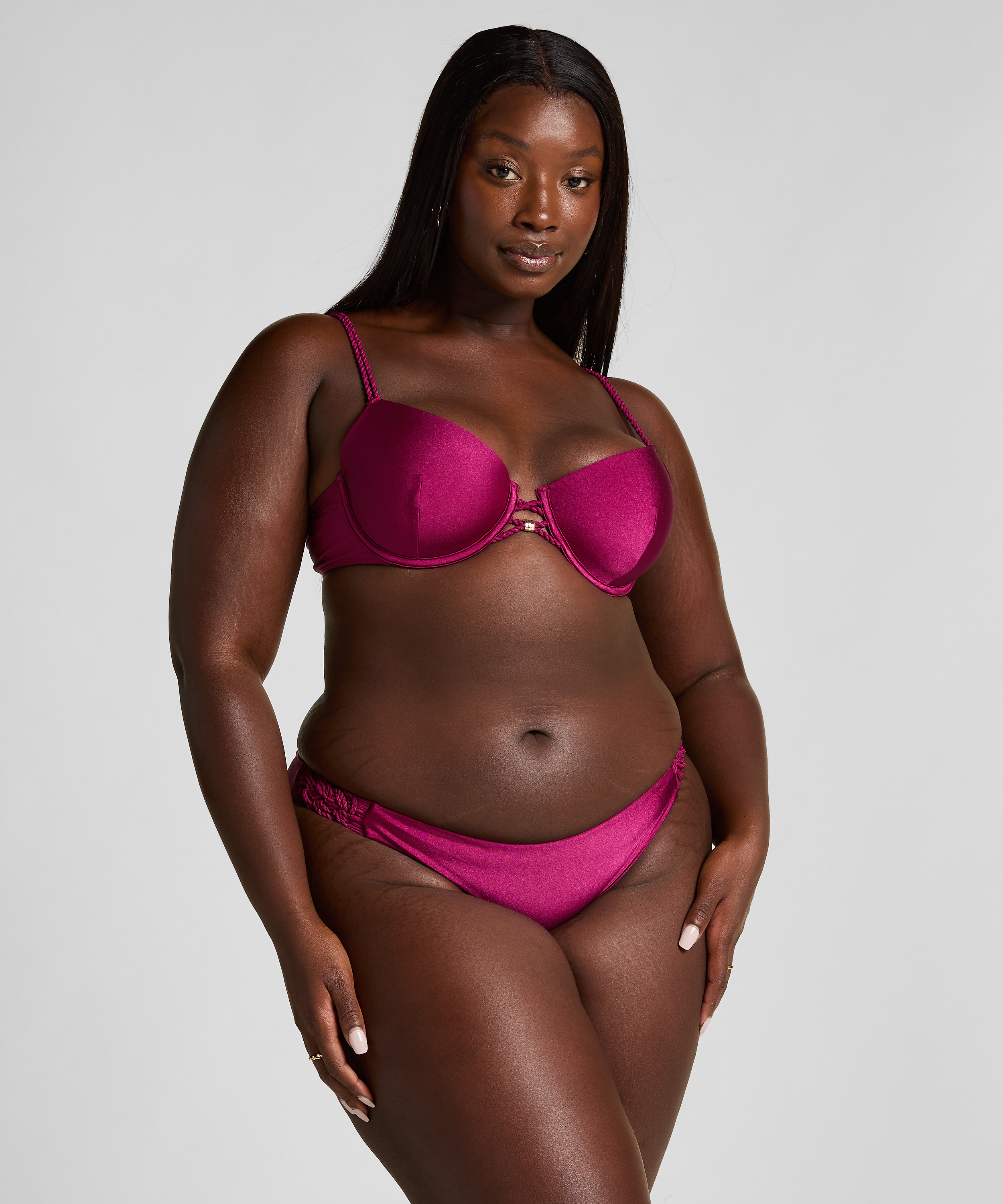 Marrakech Wattiertes Bügel-Bikinioberteil, Rot, main