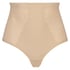 String taille haute avec gaine sculptante en dentelle festonnée - Level 3, Beige