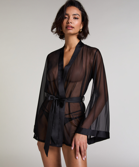 Kimono Maxime Tulle, Schwarz