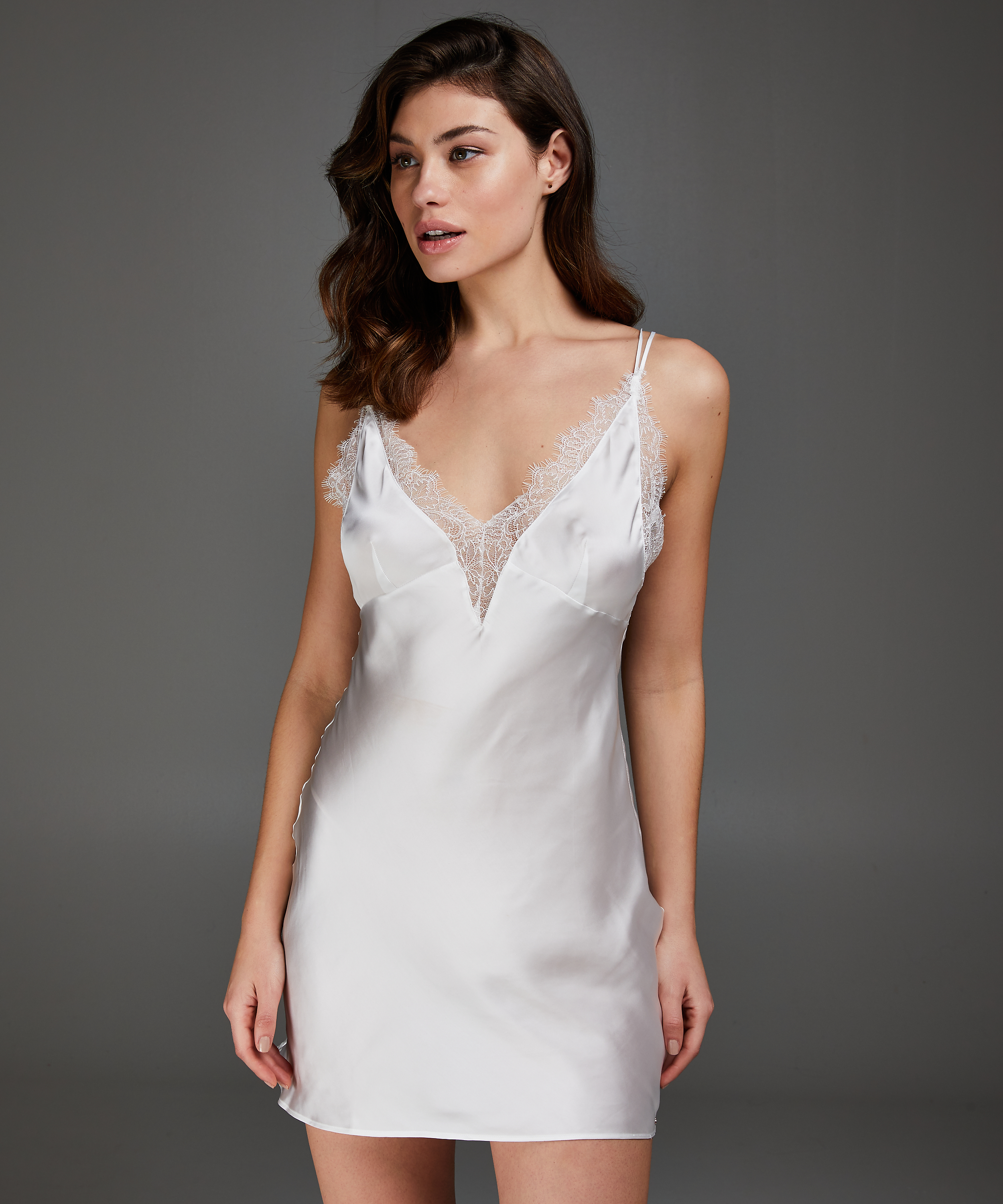 Slipdress Satin Lily, Wei&szlig;, main