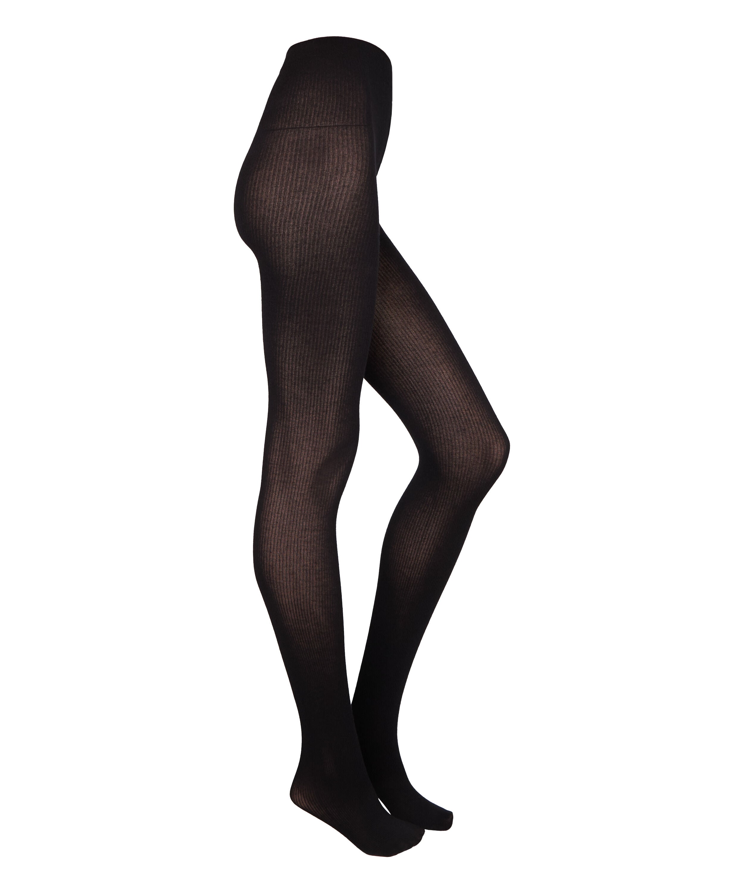 Gerippte Strickstrumpfhose Kaschmir-Mix