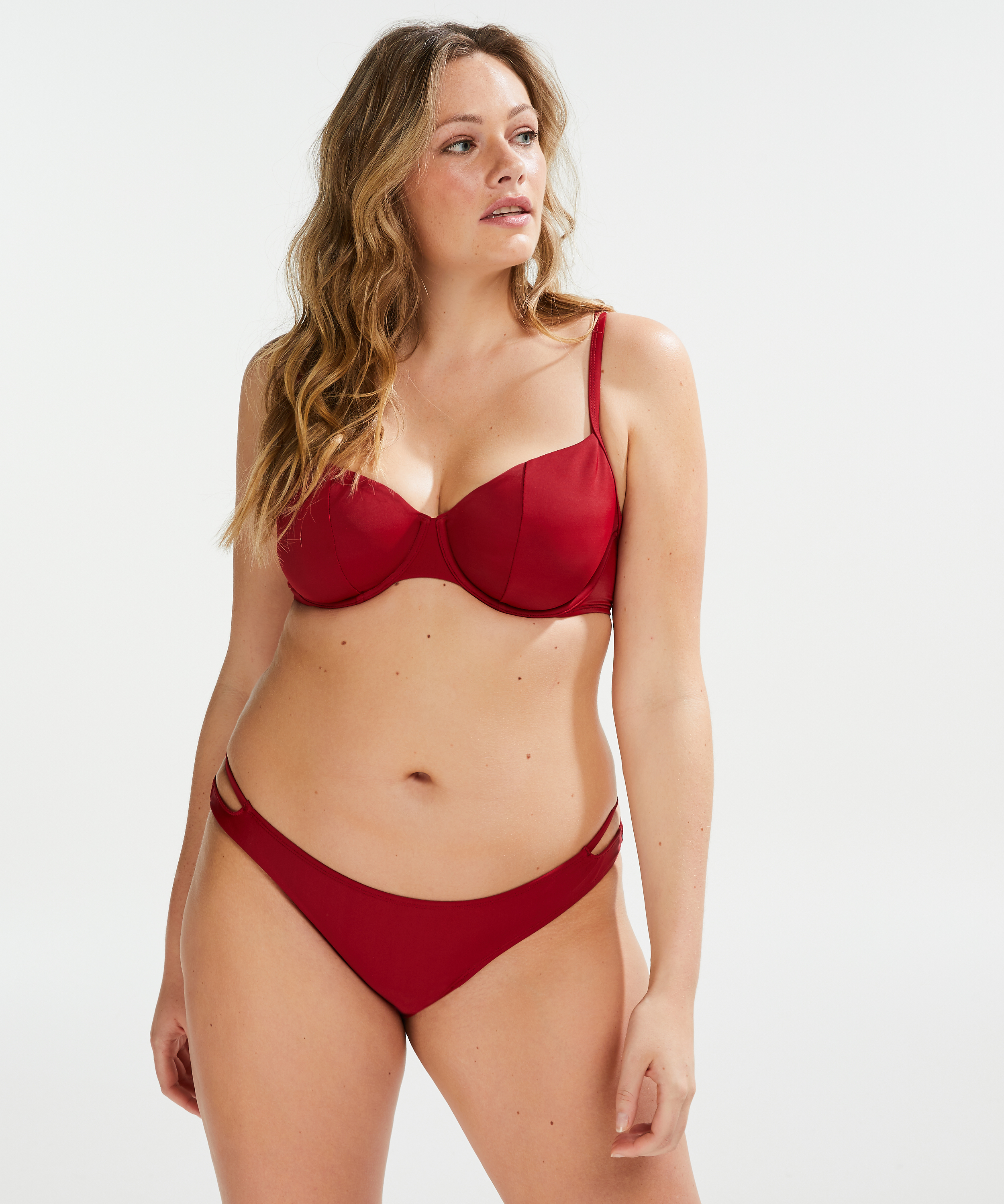 Slip de Bikini Rio Pagoda, Rouge, main