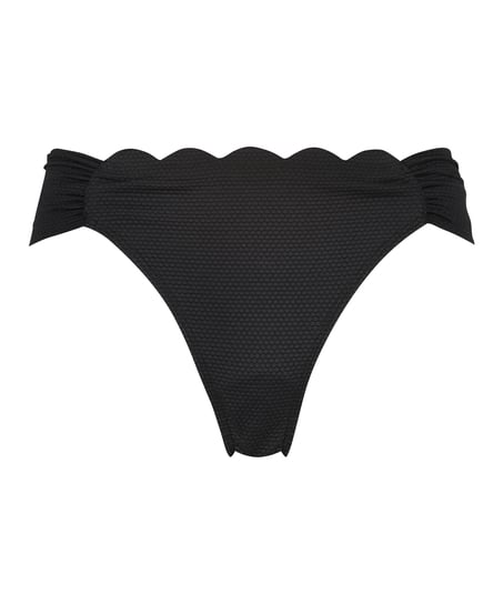 Slip de Bikini Rio Scallop, Noir