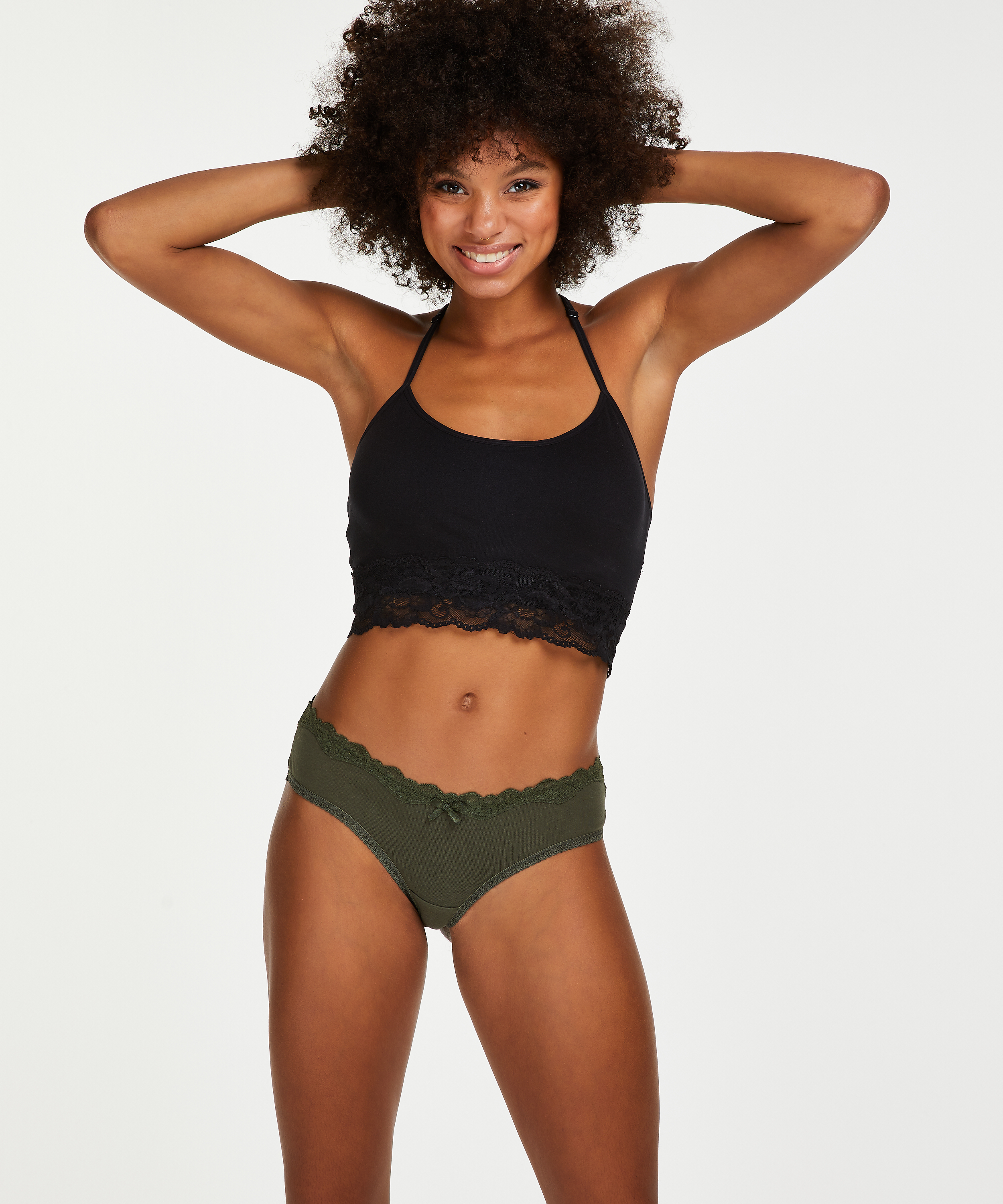 Slip br&eacute;silien coton, Vert, main