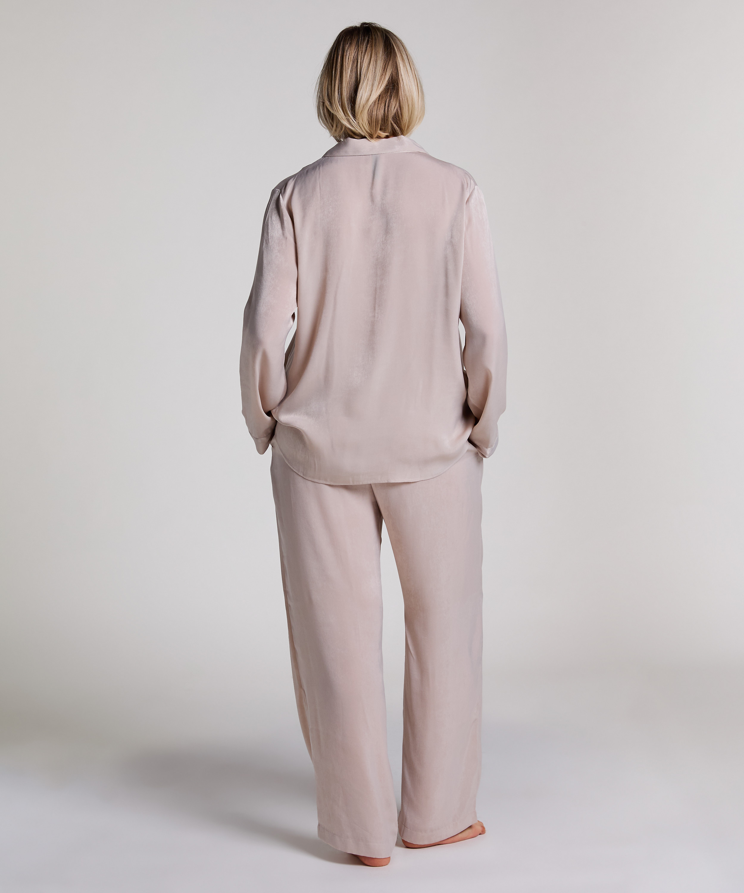 Langarmjacke Satin, Beige, main