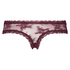 Slip brésilien V-shape Floral Mesh, Rouge