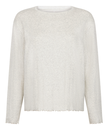 Pyjama Top Loose Pointelle, Grau