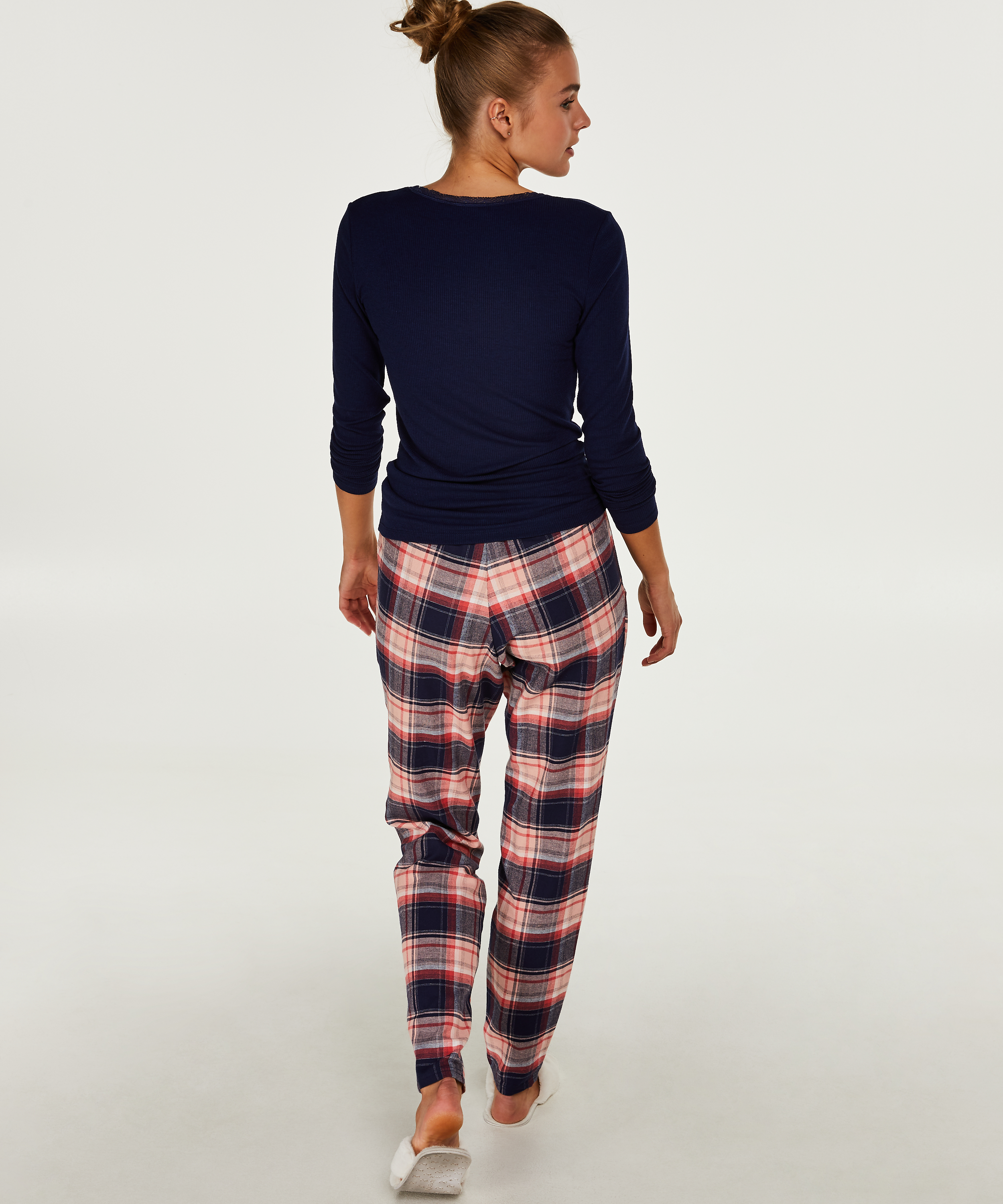 Top LS Rib R-neck, Bleu, main