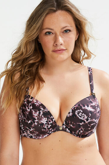 Hunkemöller Vorgeformtes Bügel-Bikinitop Animaux Cup E + Schwarz