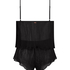 Cami-Set Chiffon Plissee, Schwarz