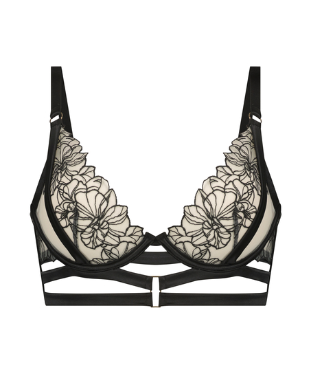 Soutien-gorge &agrave; armatures non-pr&eacute;form&eacute; longline Tara, Noir