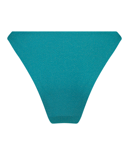 Bikini Slip mit hohem Beinausschnitt Relief, grün