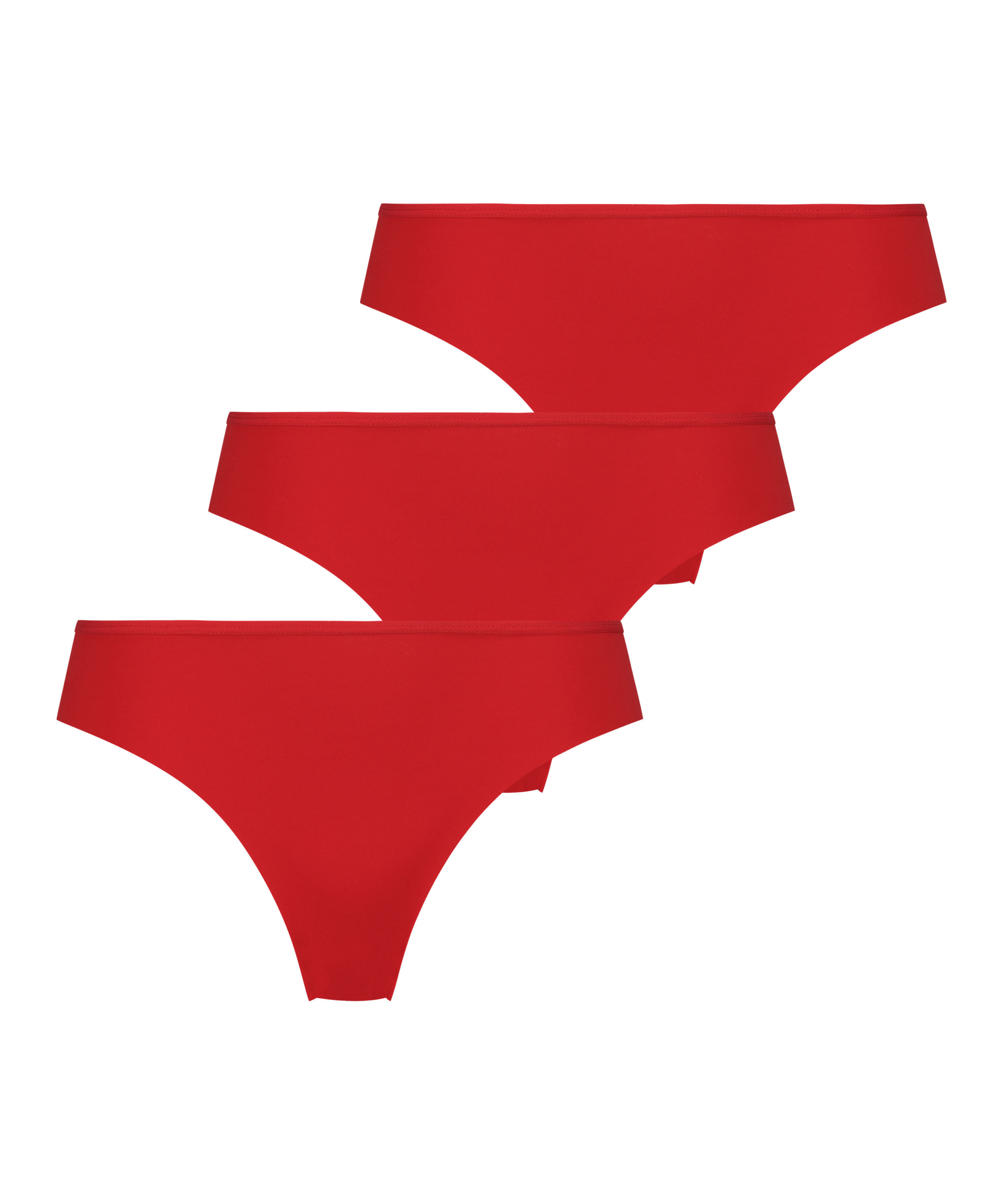 3er-Pack Brazilian-Slips Invisible, Rot, main