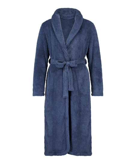 Bademantel Fleece, Blau