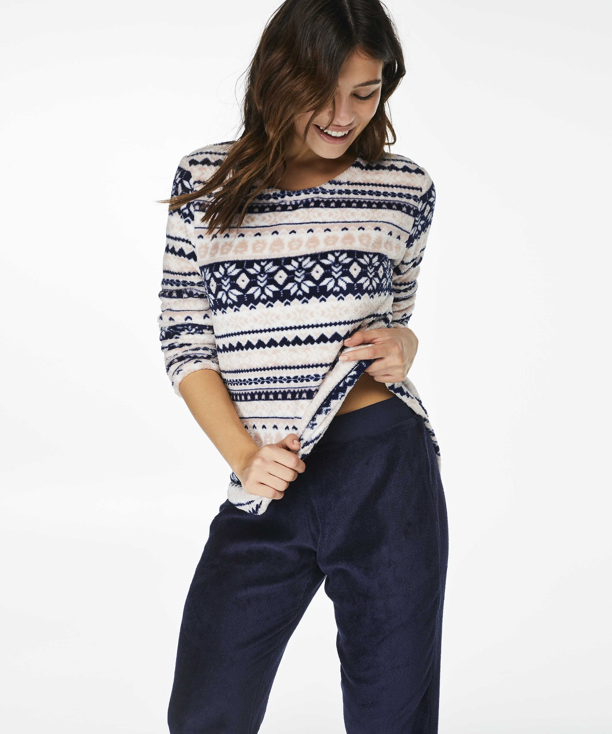 PJ Fleece Fairisle, Rose, main