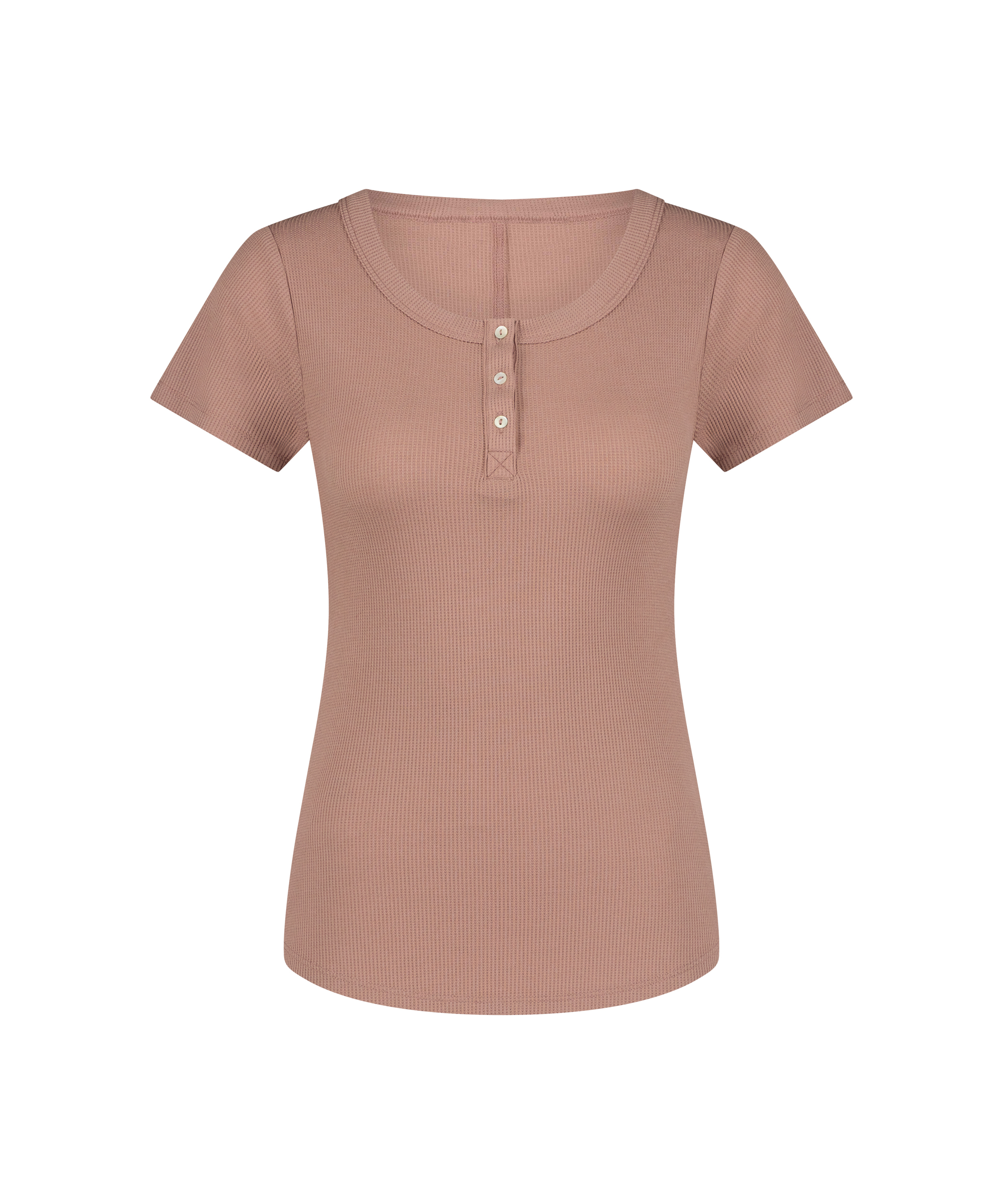Haut de pyjama Henley, Marron, main