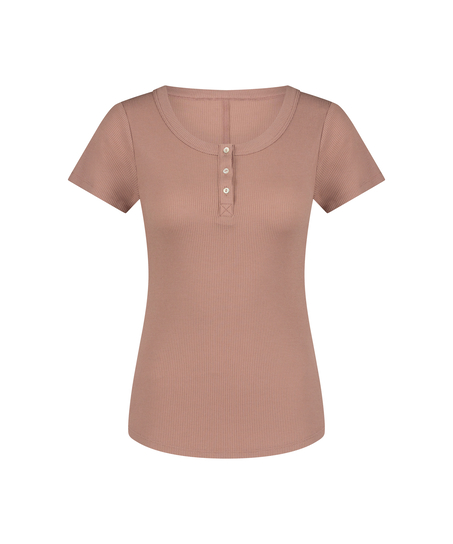Haut de pyjama Henley, Marron