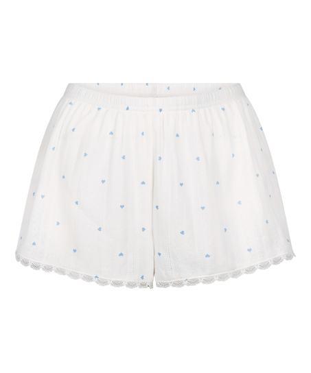 Pyjama-Shorts Pointelle, Blau