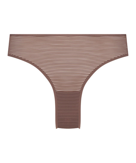 Slip brésilien invisible Stripe mesh, Marron