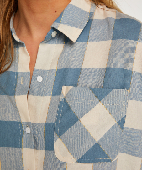 Pyjamatop aus Flanell, Blau