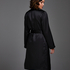 Peignoir en polaire satin&eacute;e, Noir