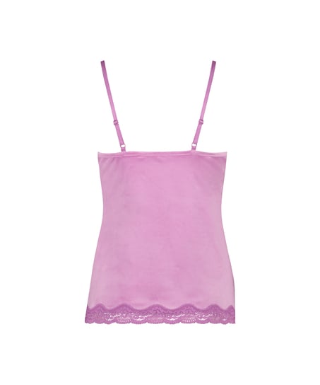Camisole velours Dentelle, Rose