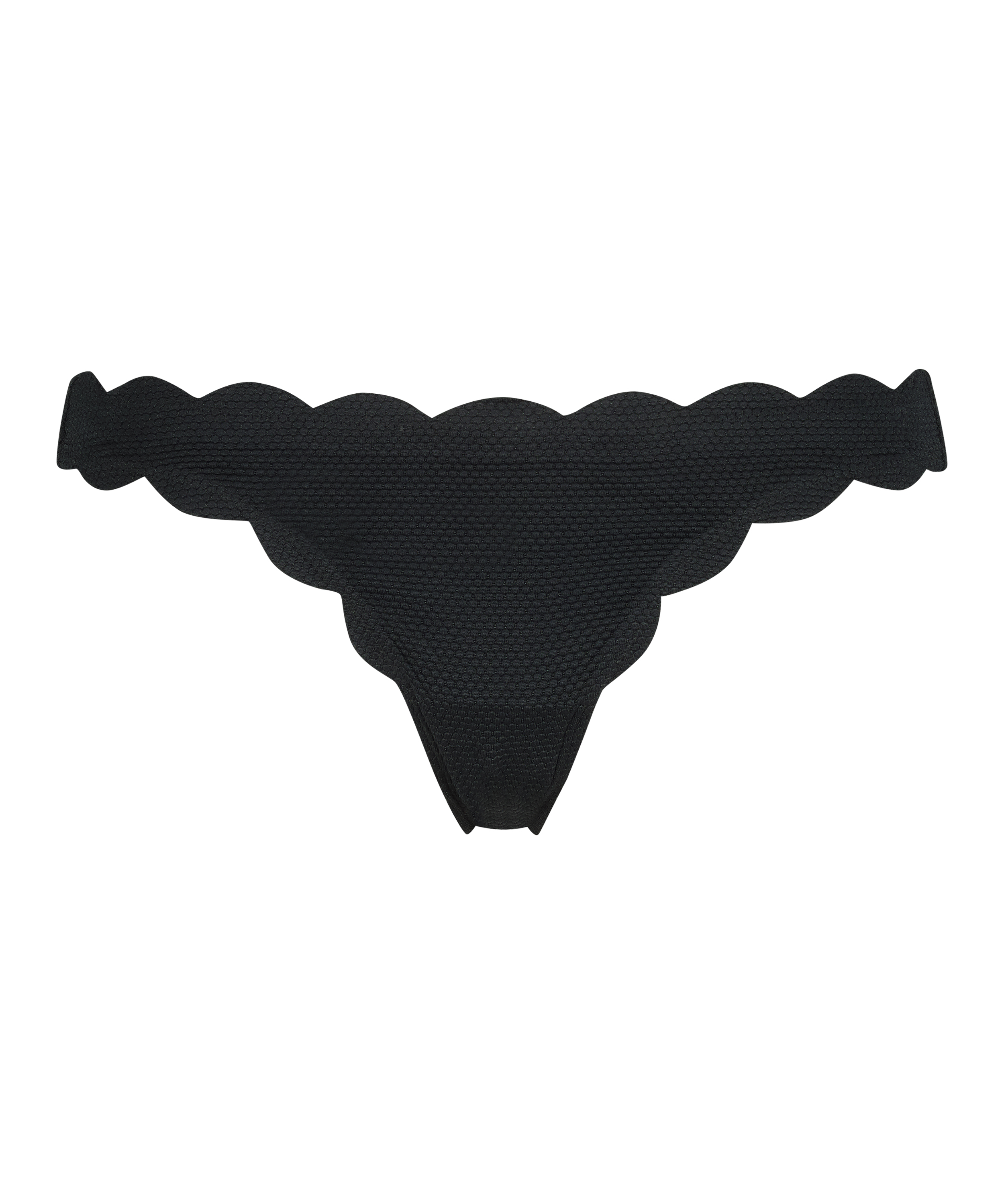 Slip de Bikini Rio Scallop, Noir, main