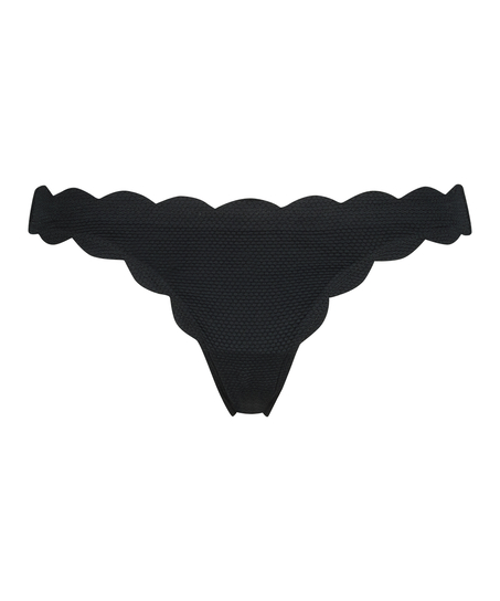 Slip de Bikini Rio Scallop, Noir