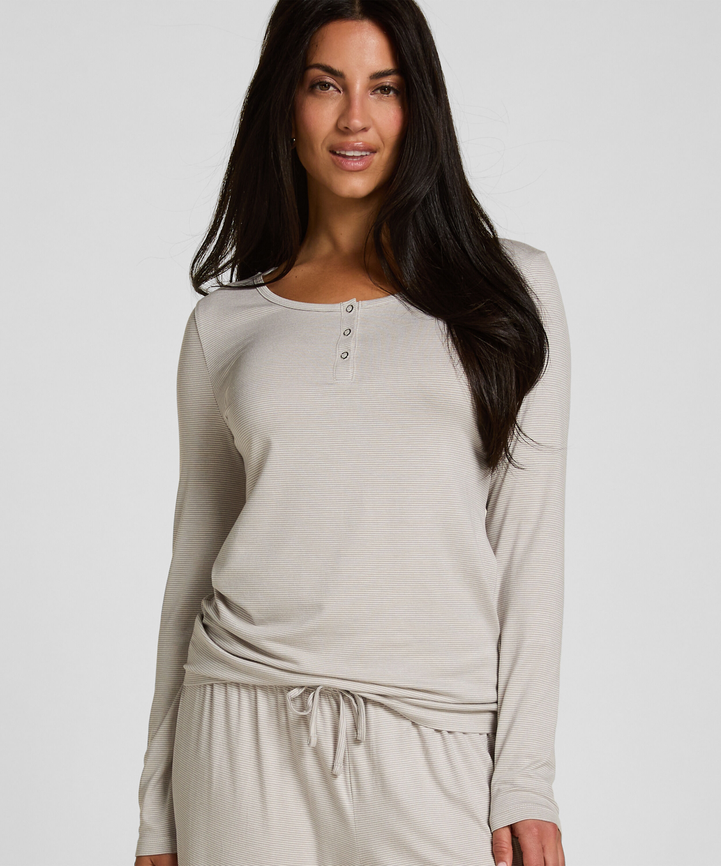 Haut de Pyjama Thin Stripe, Gris Haut de Pyjama Thin Stripe, Gris