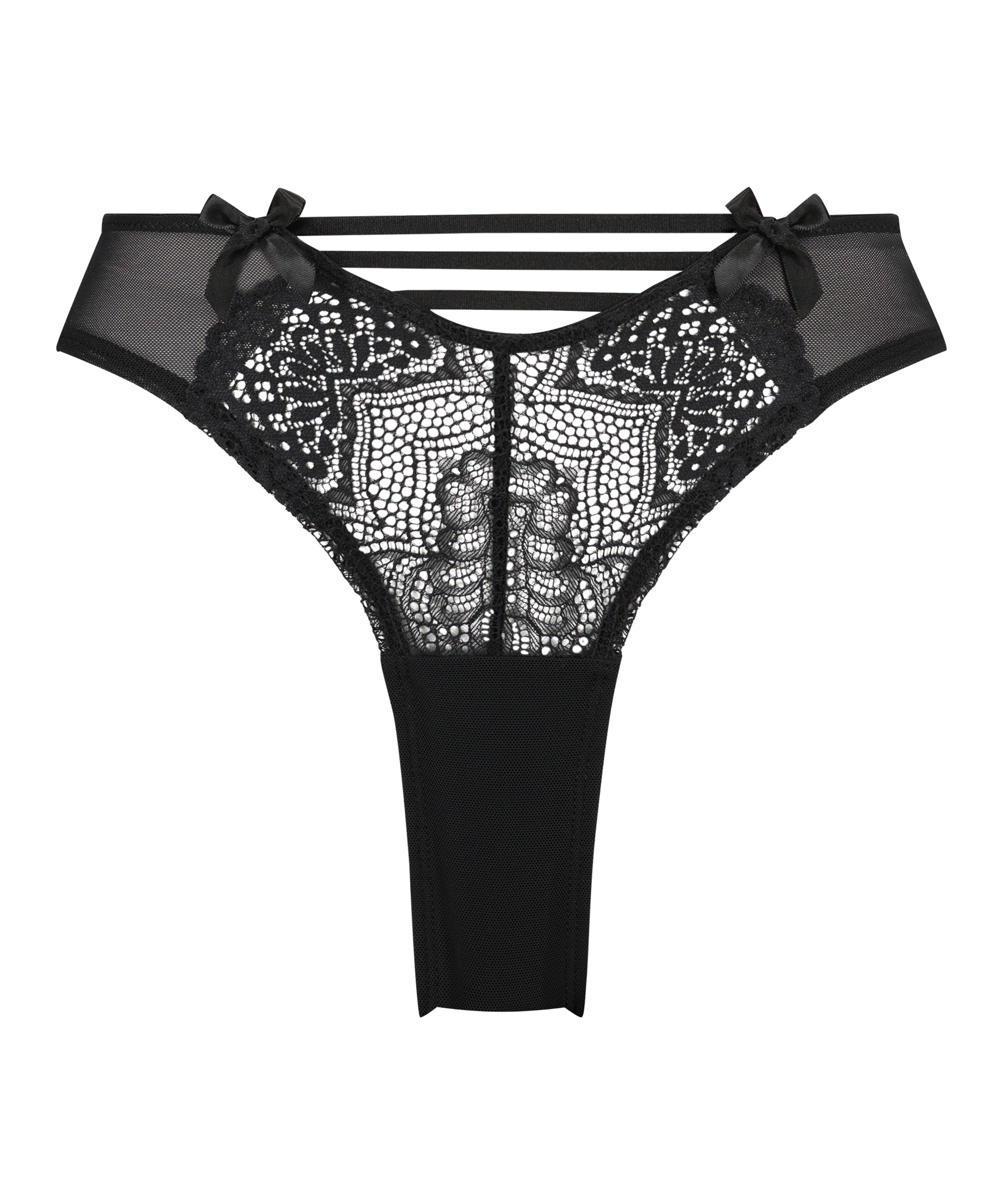 Slip br&eacute;silien &eacute;chancr&eacute; Uma, Noir, main