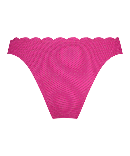 Slip de Bikini Échancrés Lurex Scallop, Rose