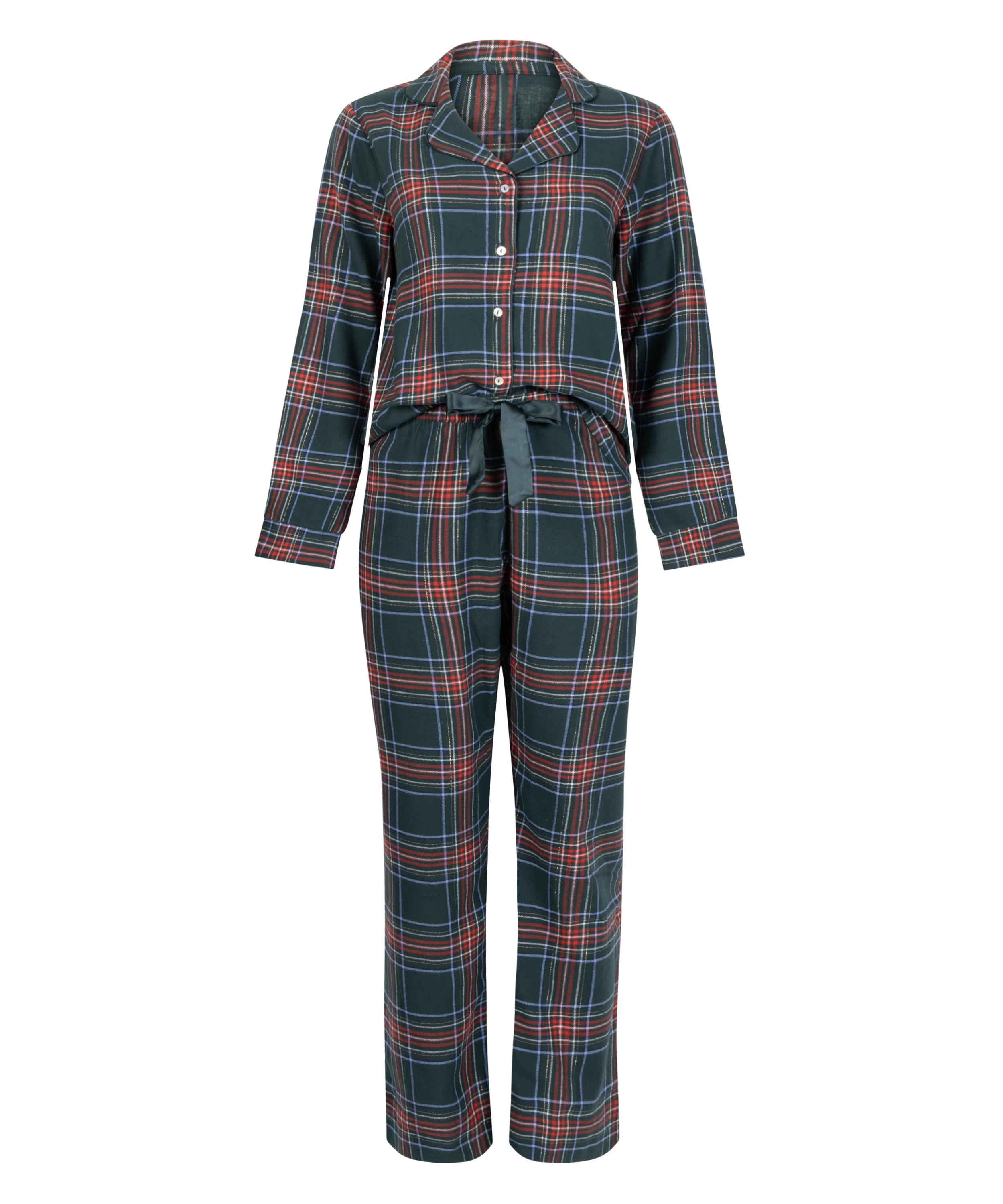 Pyjamaset Flannel, Grün, main
