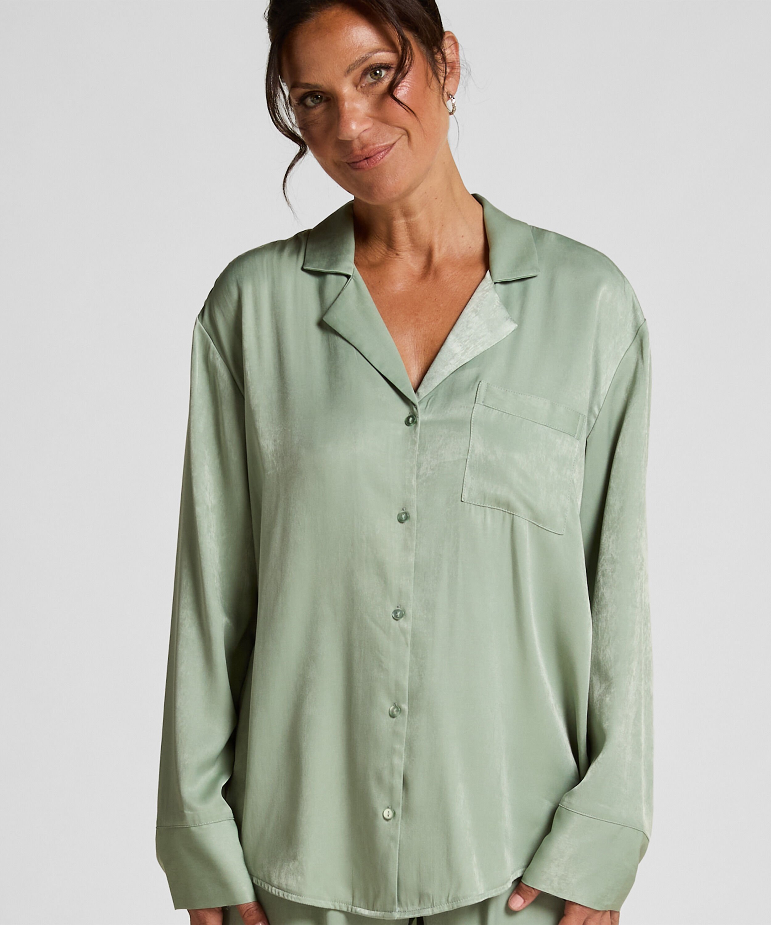 Veste &agrave; manches longues Satin Ayla, Vert