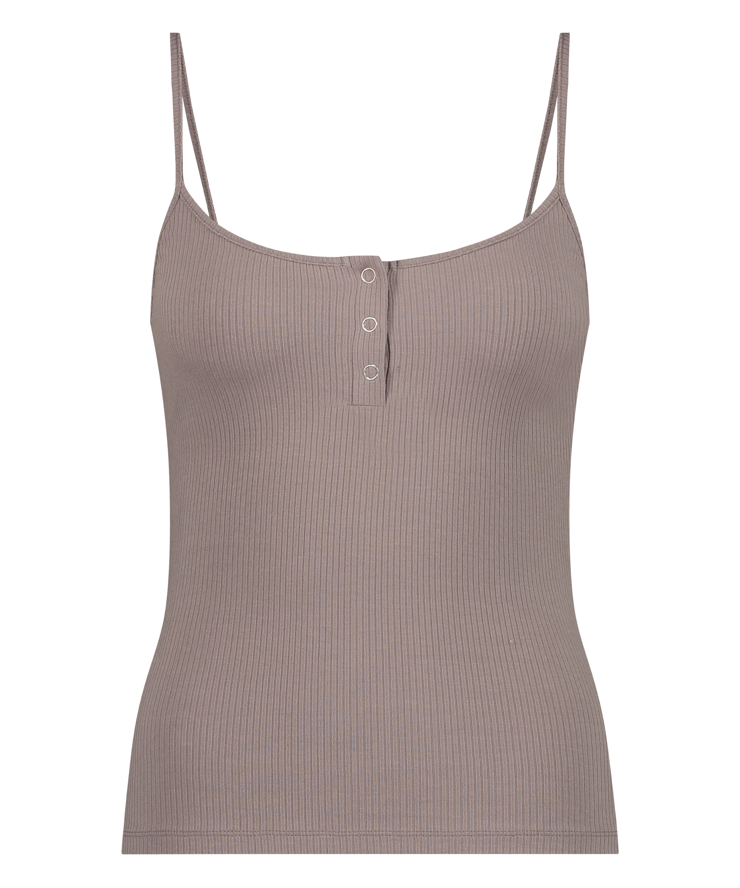 Top ohne Ärmel Rib, Braun, main