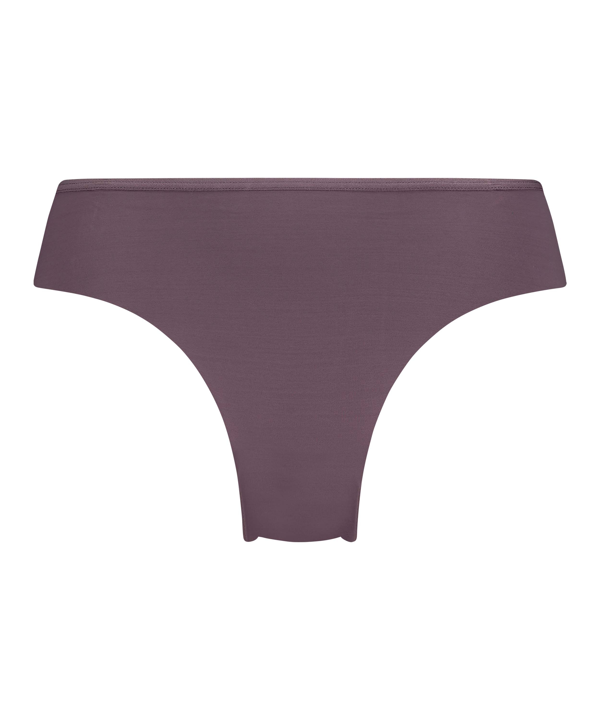 Slip brésilien Invisible Lace Back, Marron, main