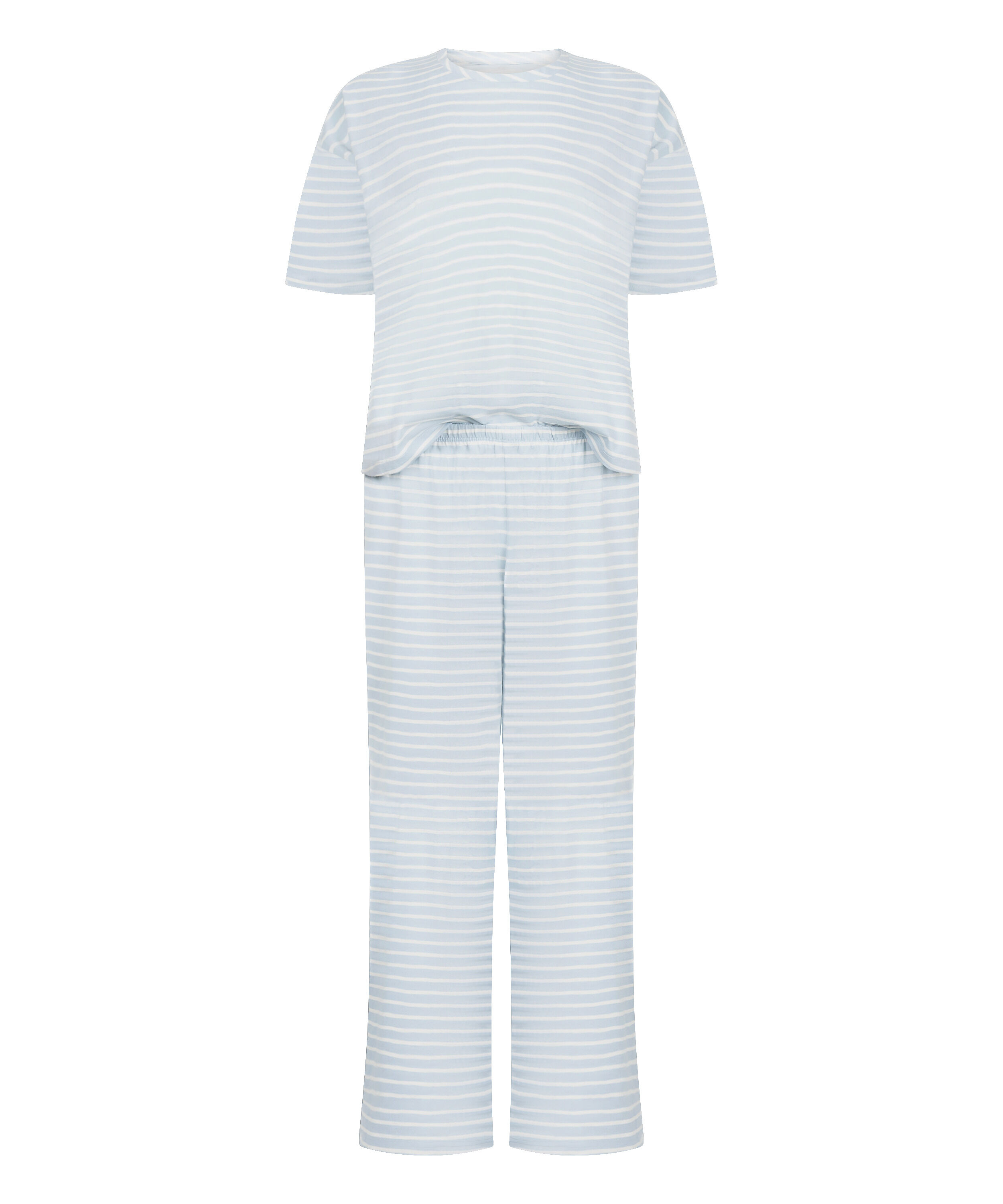 Pyjama-Set Baumwolljersey Lang, Blau