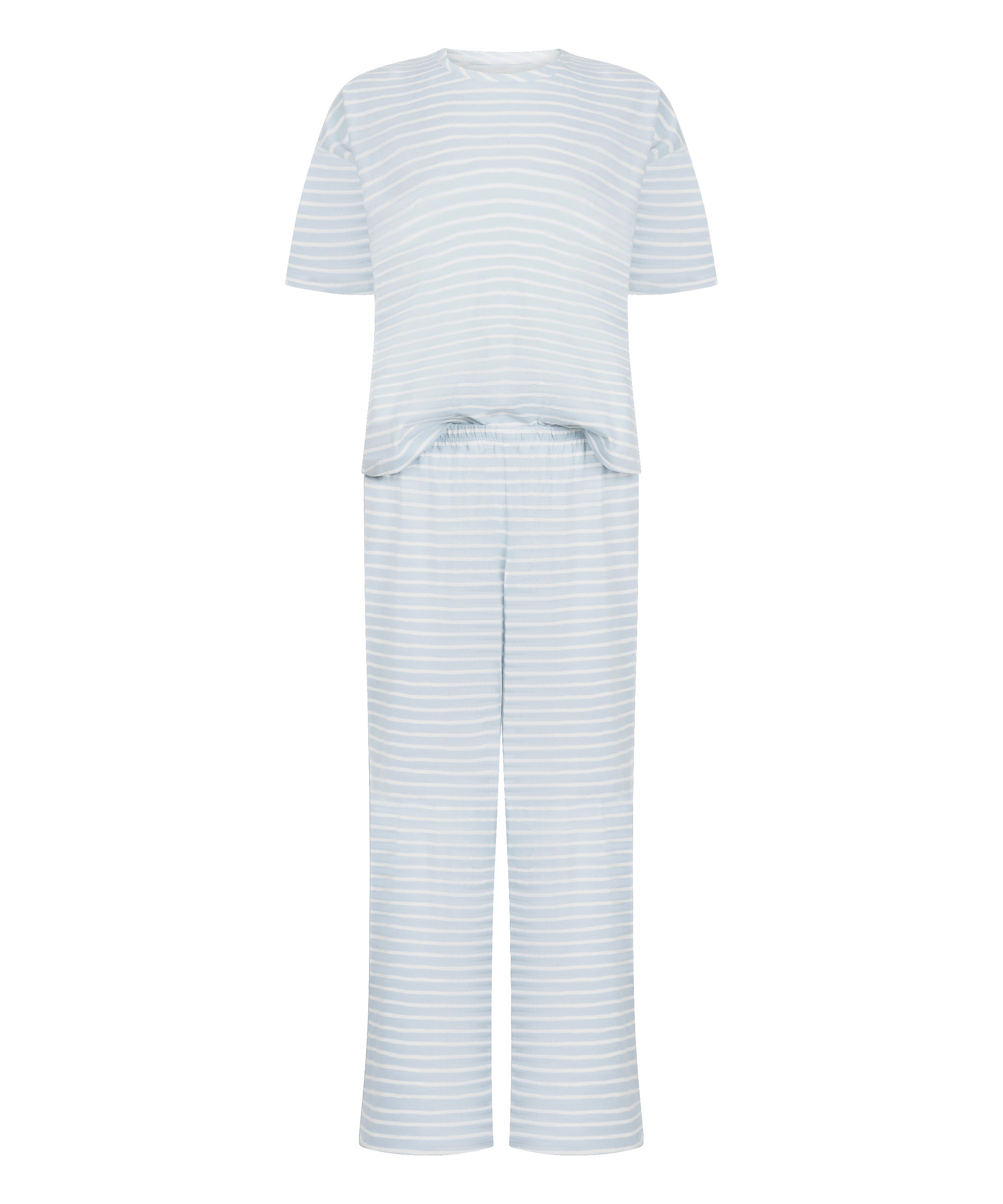 Pyjama-Set Baumwolljersey Lang, Blau, main