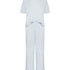 Pyjama-Set Baumwolljersey Lang, Blau