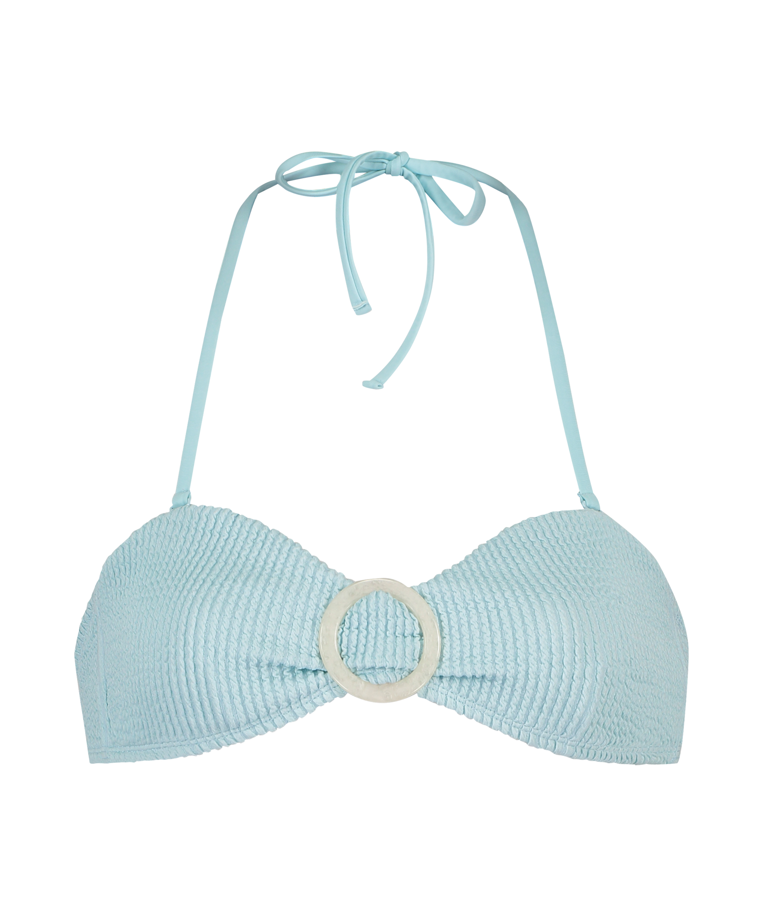 Bandeau Bikini Top Crinkle, Blau, main