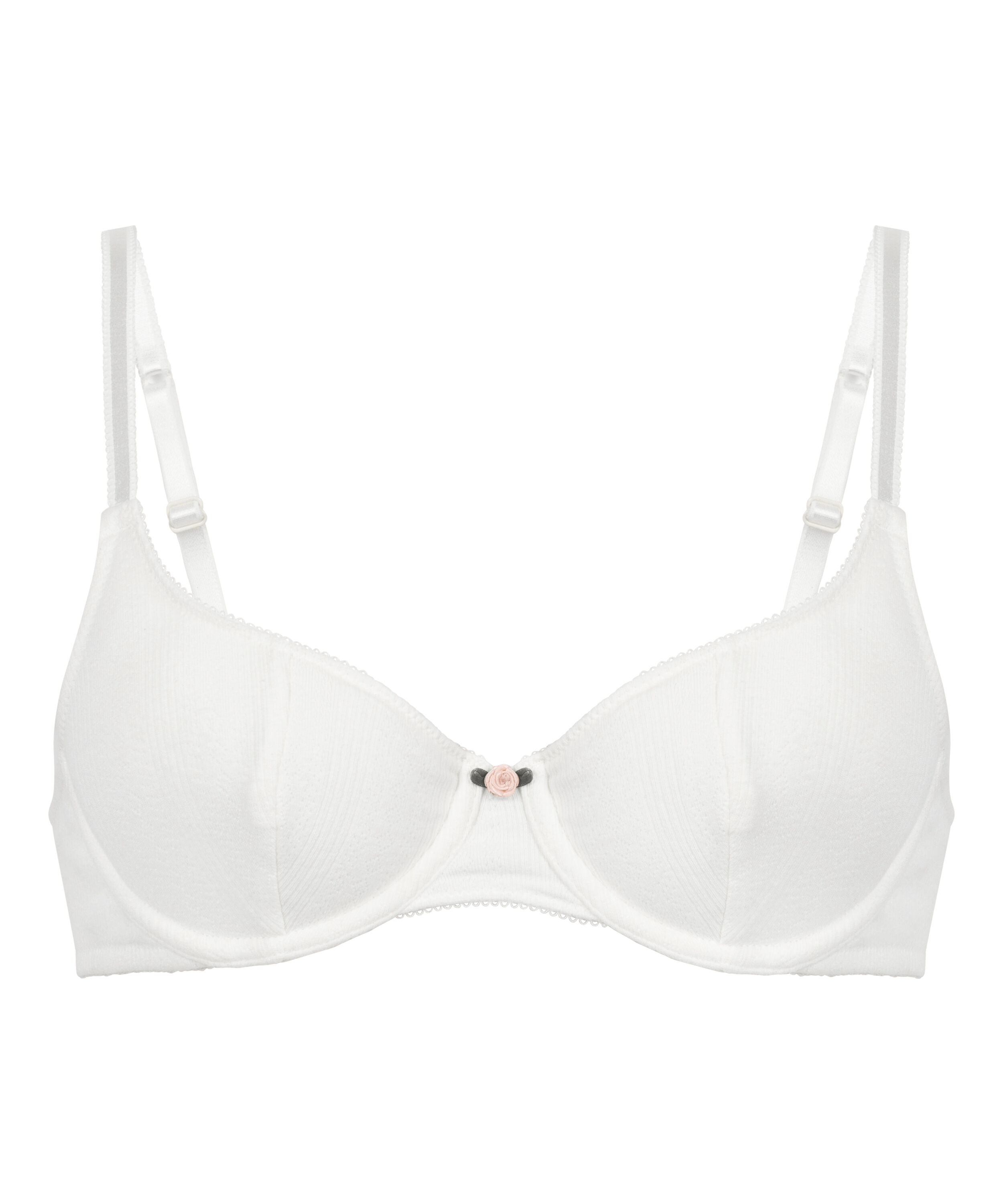 Soutien-gorge &agrave; armatures non-rembourr&eacute; Pointelle, Blanc