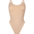 Body à jambe haute sans couture mise en forme, Beige