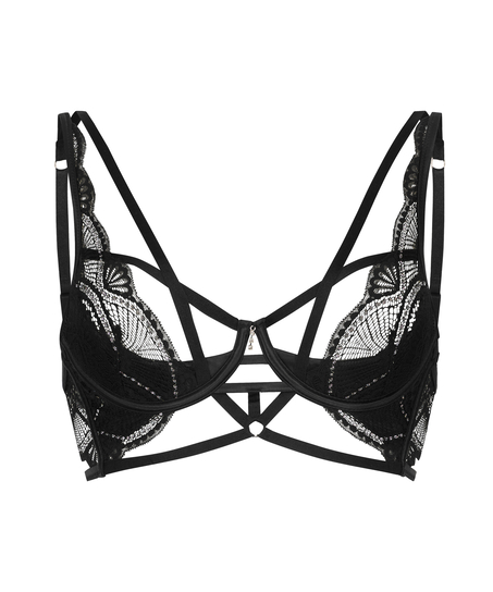 Soutien-gorge &agrave; armatures non-pr&eacute;form&eacute; longline Lyra, Noir
