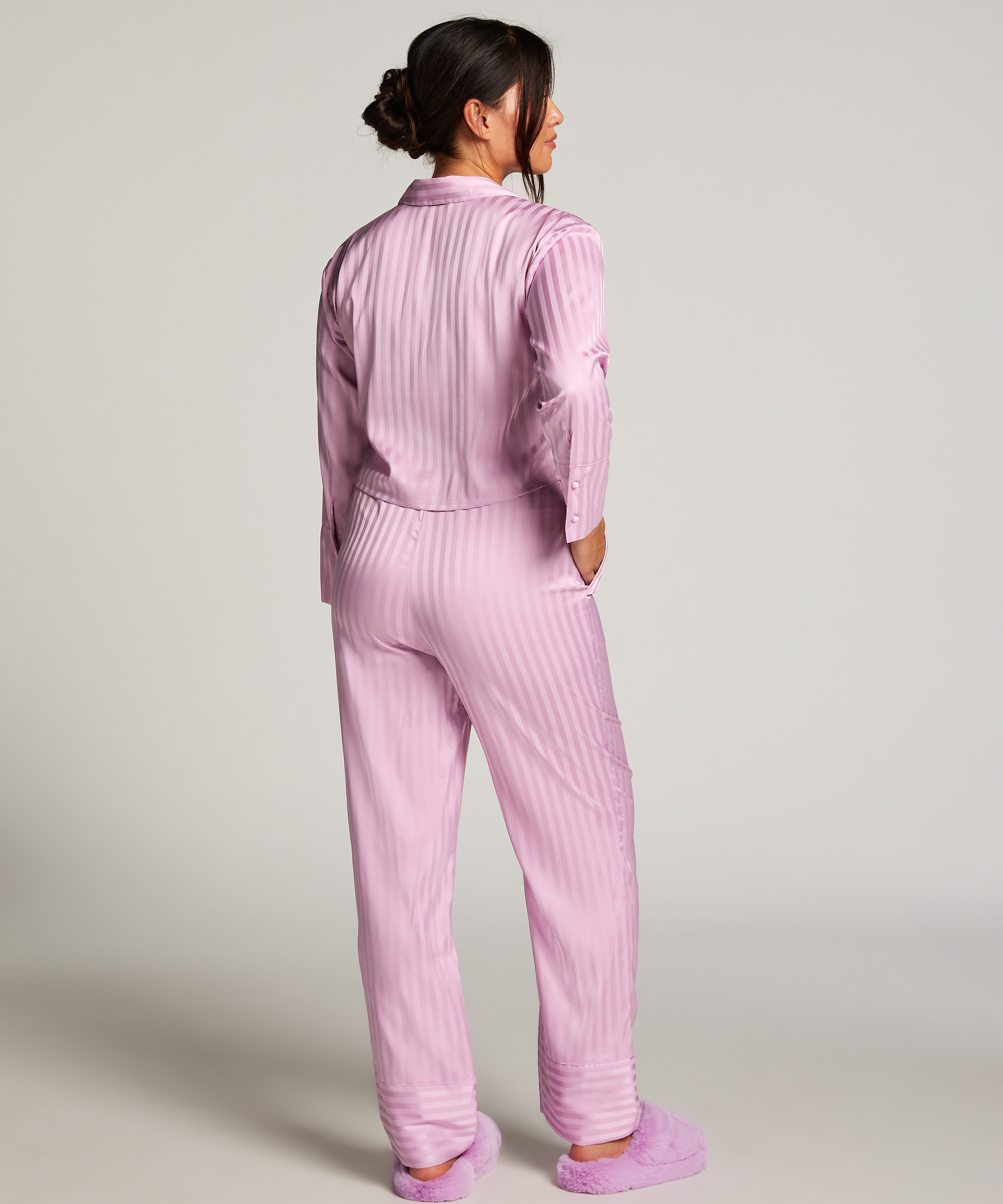 Pantalon Satin, Violet, main