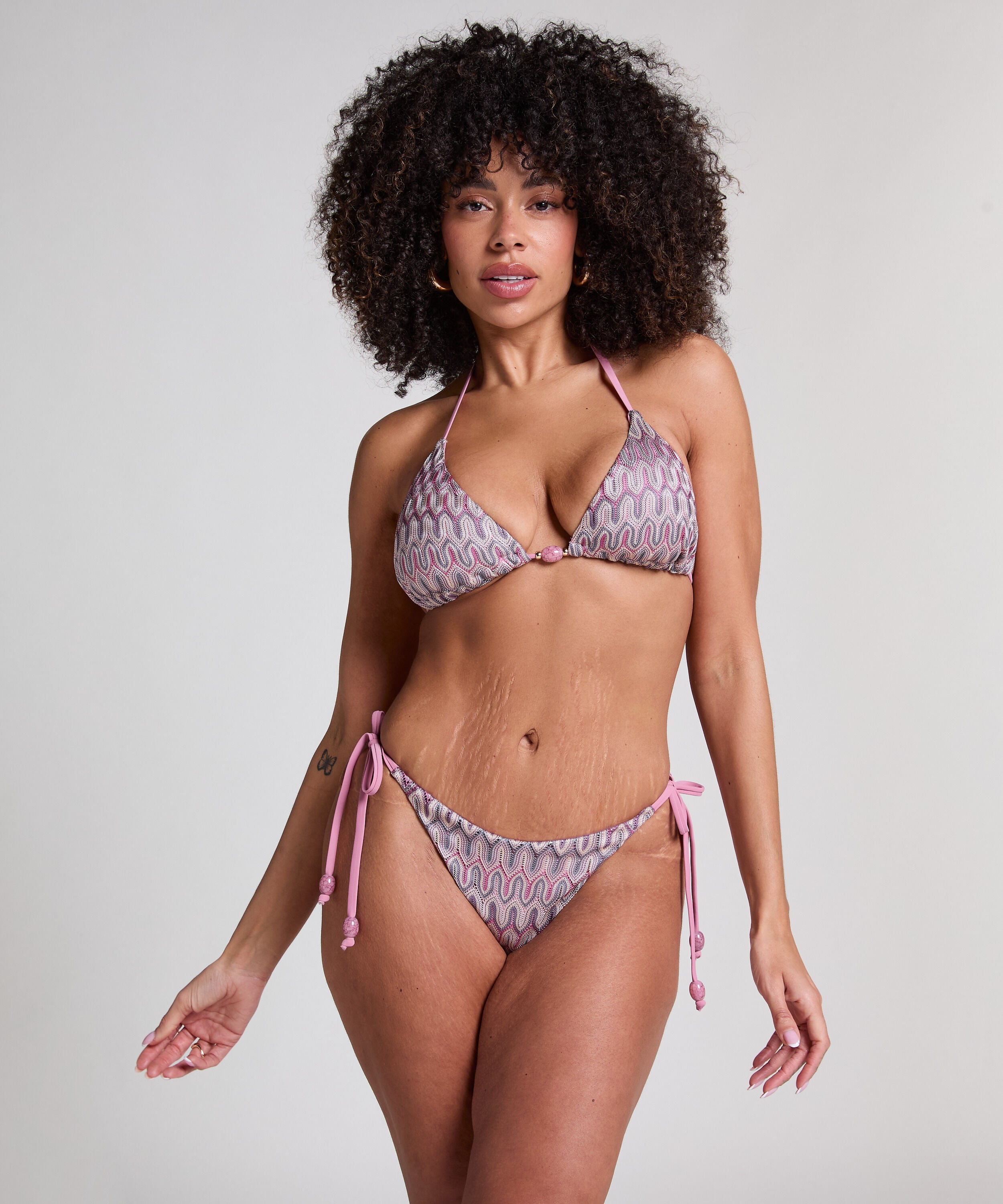 Bikiniunterteil mit hohem Beinausschnitt Cali, Rose