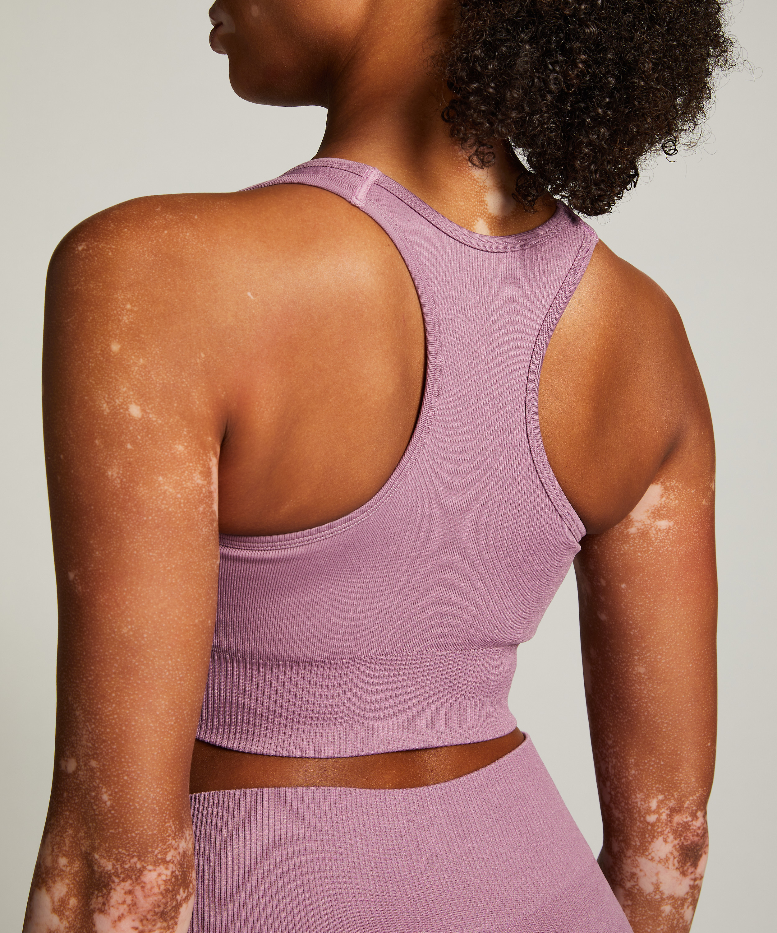 HKMX Soutien-gorge de sport sans couture, Violet, main