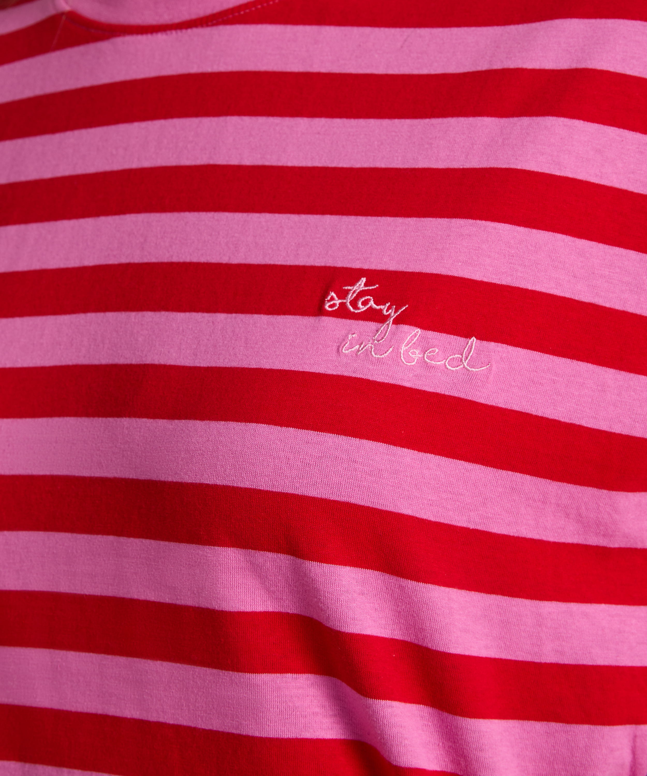 Chemise de nuit col rond, Rose, main