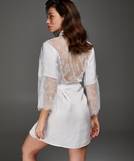 Kimono Satin Lily, Blanc