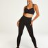 HKMX Sport-Leggings mit hoher Taille Flock, Schwarz