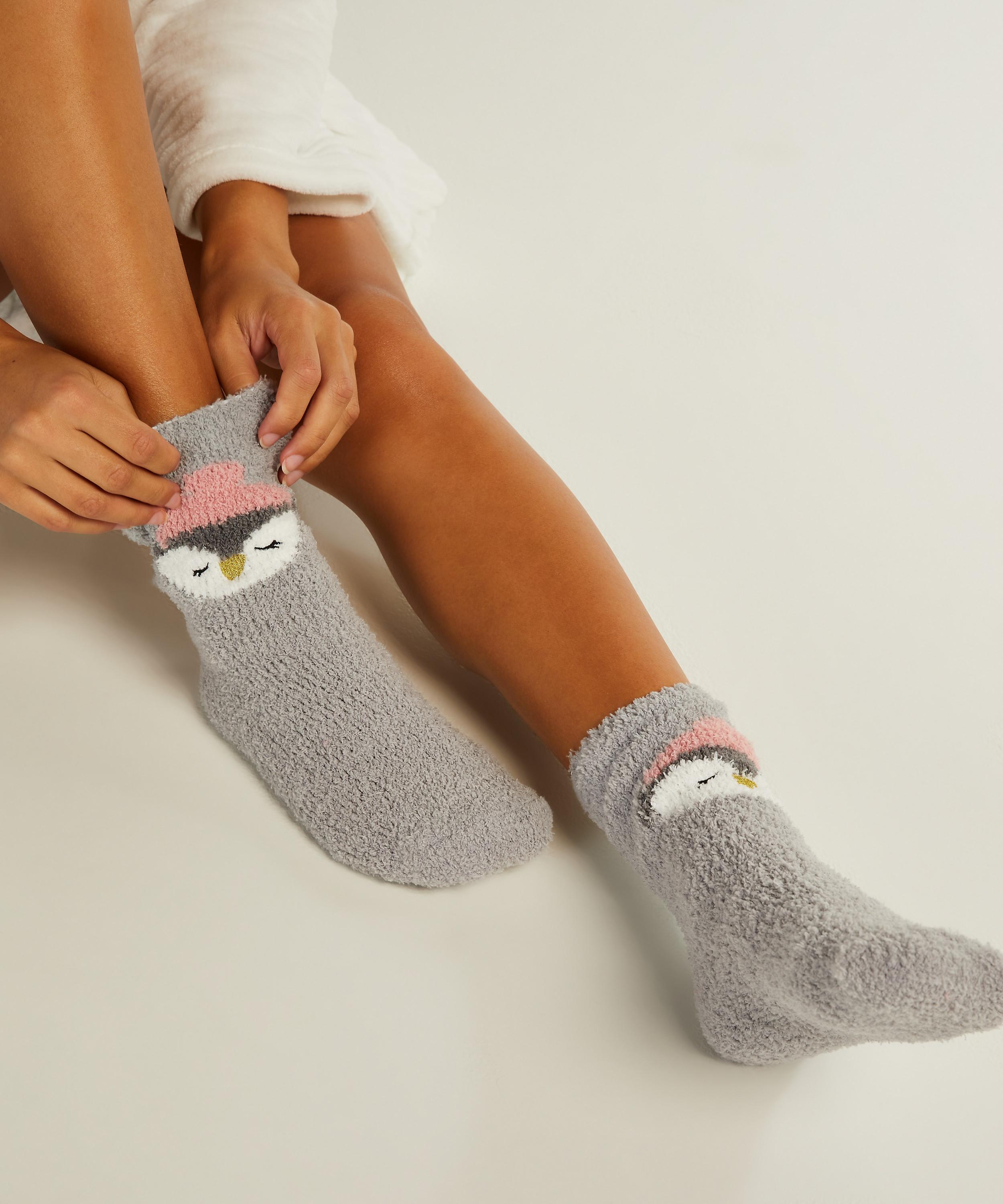 2 paires de chaussettes Cosy, Gris, main